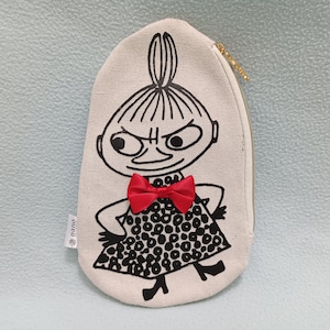 Moomin Little My Nano Cosmetic Stationery Bag Wallet Organizer Zipper Purse / Clutch Purse / Minimal Black White Nuovo vecchio stock