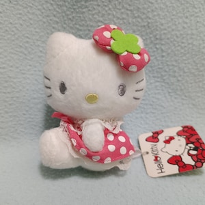 Hello Kitty Peluche Poupée Sanrio Eikoh 3 » Mini Bibelot Peluche Animal Peluche Jouet Décor Rétro Japon Mascotte Chat Dessin Animé Kawaii Rouge NOS Tag