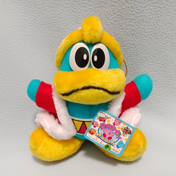 Vintage 1993 Kirby King Dedede Plush 7" Japan Takara Nintendo New old stock Tag 90's Video Game Mascot Kawaii Cute Character Decor Display