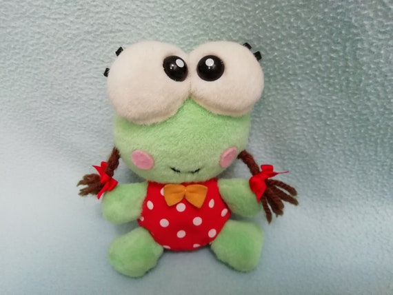 Vintage Sanrio Keroppi Girl Beanie Plush Soft Toy Doll 5.5 / Kawaii Cute  Frog Mascot Hello Kitty Family 