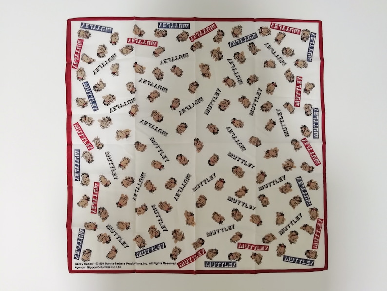 Vintage Hanna Barbera Muttley Wackey Race Handkerchief Bandana