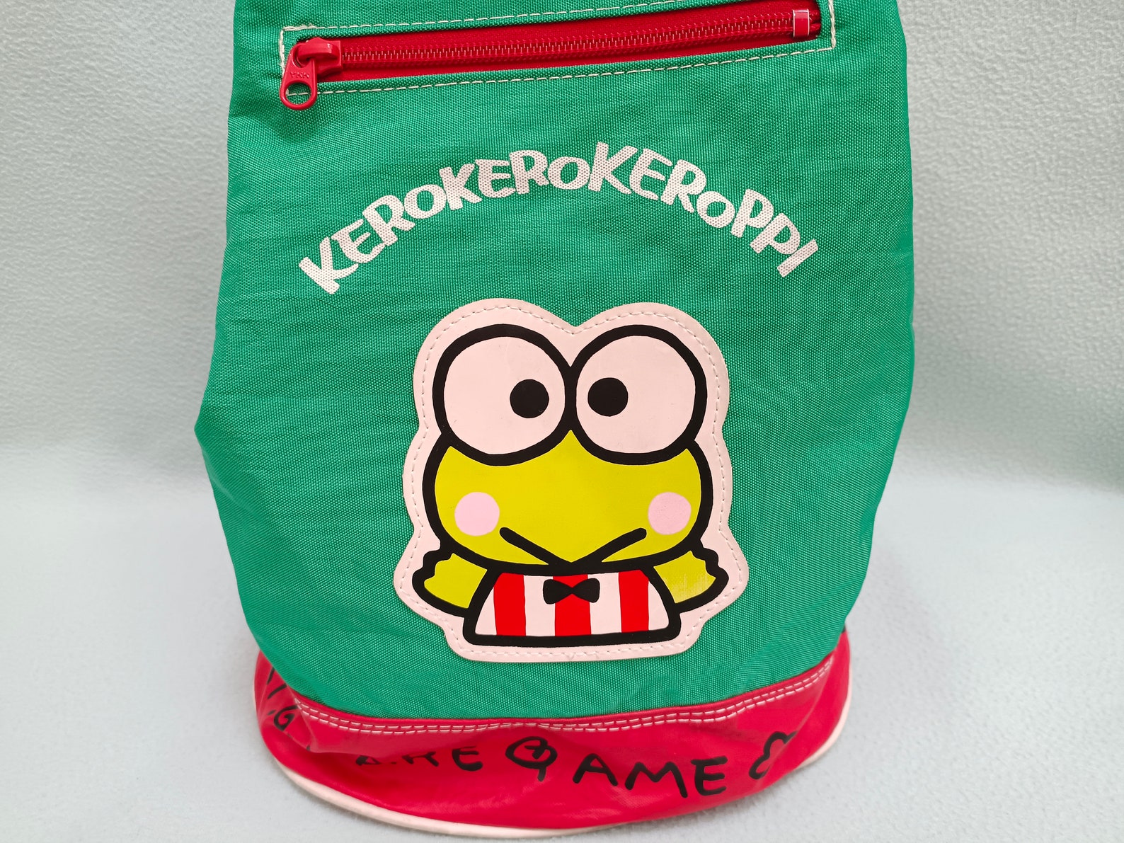 1989 Vintage Sanrio Keroppi Backpack School Bag Travel Kids Made in
