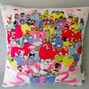 2010 Sanrio Characters 50th Hello Kitty Little Twin Star Kuromi Cushion Pillow / Kawaii Cute Mascot Cartoon Fun Gift / Japan Ichibankuji