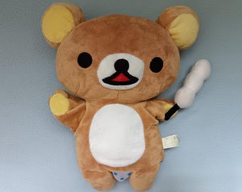Rilakkuma Plush Doll Hand Puppet Soft Toys Stuffed Animal / San-X Japan Cute Kawaii Brown Bear Small Gift for Her Hanami Dango