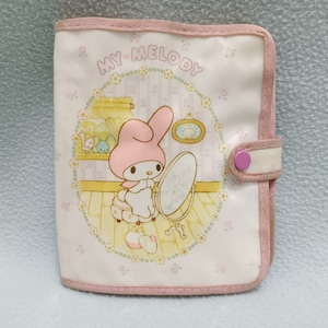 1976 Vintage My Melody Sanrio Wallet Vinyl Folded Kids Made in Japan Kawaii Cute Pink Rabbit Bunny Cartoon Mascot Retro