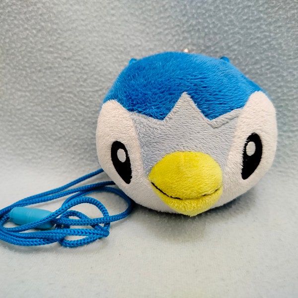 Piplup Pokemon Coin Pouch Sling Clasp Wallet Plushie Head / Pocket Monsters Nintendo Game Anime Bird Creature Decor Collection
