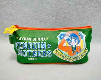Vintage Ribon Penguin Brothers Ayumi Shina lápiz bolsa bolsa Shojo Manga Kawaii Anime Big Eye Boy Girl papelería coleccionable