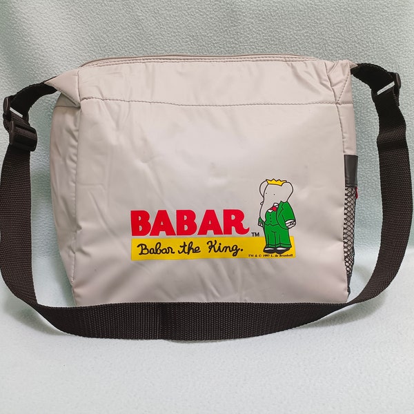 Vintage 1997 Babar the Elephant Messenger Postal Sling Bag Pouch Crossbody / New old stock
