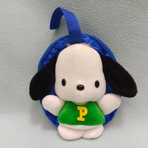 1995 Vintage Sanrio Pochacco Mini Plush Pouch PurseCoin Wallet / Kawaii Cute Dog Cartoon Fun Gift Soft Doll Toys Accessories