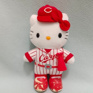 Hello Kitty Plush Doll Sanrio Toyo Carp LEAGUE HIROSHIMA Baseball 9" Stuffed Animal Soft Toy Decor Retro Japan Mascot Cat Cartoon Kawaii