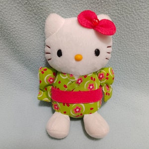 vintage 2002 Hello Kitty Peluche Poupée Sanrio Kimono Oriental 5 » Animal en peluche Soft Toy Decor Retro Japan Mascotte Chat Dessin Animé Kawaii