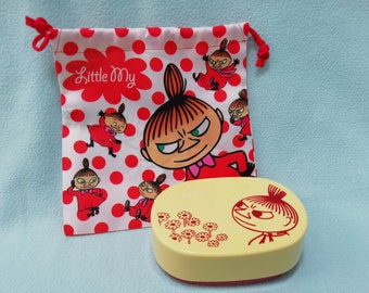 Moomin Little My Bento Lunch Box with Mini Bag Set/ Made in Japan / Mini Food Container / Moominvalley Girl/ Deadstock