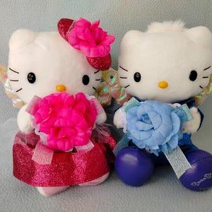 2010 Hello Kitty Dear Daniel Plush Wedding Pair Set Doll Sanrio Denpo Stuffed Animal Soft Toy Retro Japan Mascot Cat Cartoon Kawaii Gift