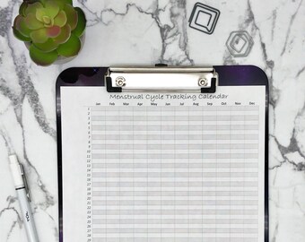 Diario di ovulazione e fertilità, Calendario del ciclo mestruale, Tracker del ciclo stampabile, Pianificatore di monitoraggio del ciclo, Inserti di pianificazione download digitale