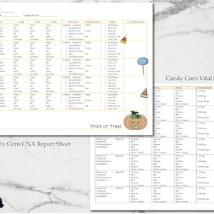 Halloween CNA Report Sheet, Spooky Themed Nursing Assistant Brain, Vital Signs Printable, Patient Care Tech, Shift Planner