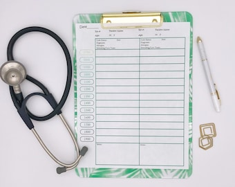 Pianificatore del turno infermieristico, Foglio attività e farmaci orari, Organizzatore del turno diurno e notturno, Paziente 2 e 3, Infermiera da fare stampabile