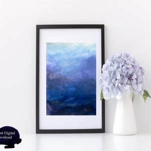 Purple Ombre Watercolor Art Print, Lavender Abstract Wall Art, Teen Girl Room Décor, Printable Aesthetic Painting