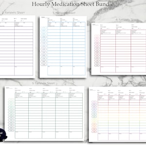 Nursing Shift Organization Sheet, Nurse Day Planner Printable, Hourly Medication To Do List, Nurse Task Organizer, Multiple Patient