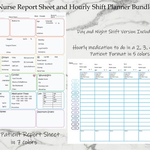 Nurse Report Sheet, Nursing Shift Planner, Nurse Brain Handoff ...