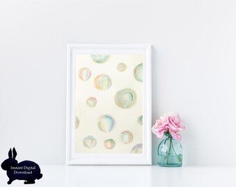 Bolle arcobaleno, Cameretta stravagante, Estetica, Pittura astratta ad acquerello, Arredamento bagno, Arte della parete, Arredamento casa, Download digitale istantaneo