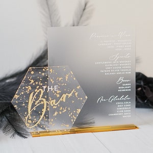 Foiled Acrylic Bar Sign | Wedding Bar Sign | Signature Drinks Signature Cocktails | Open Bar Sign | Modern Wedding Sign | His Hers Drinks