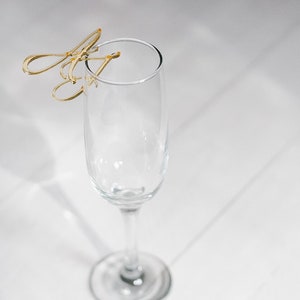 Personalized Initial Wedding Drink Charms | Custom Cocktail Drink Tags | Acrylic Cocktail Charm | Wedding Bar Menu Sign Stir Stick