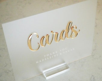 Wedding Card Box Sign 8” x 10” | Card Box Sign | Money Box Acrylic Sign | Guestbook Table Sign | Engraved Wedding Sign