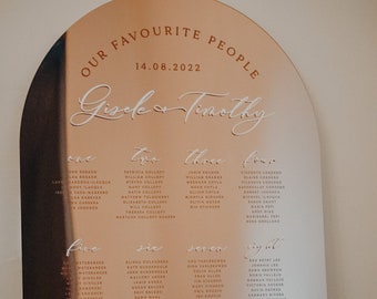 Mirrored Acrylic Seating Chart | Wedding Seating Chart | 3D Acrylic Seating Plan | Find Your Seat | Our Favorite People Sign | Wedding Sign