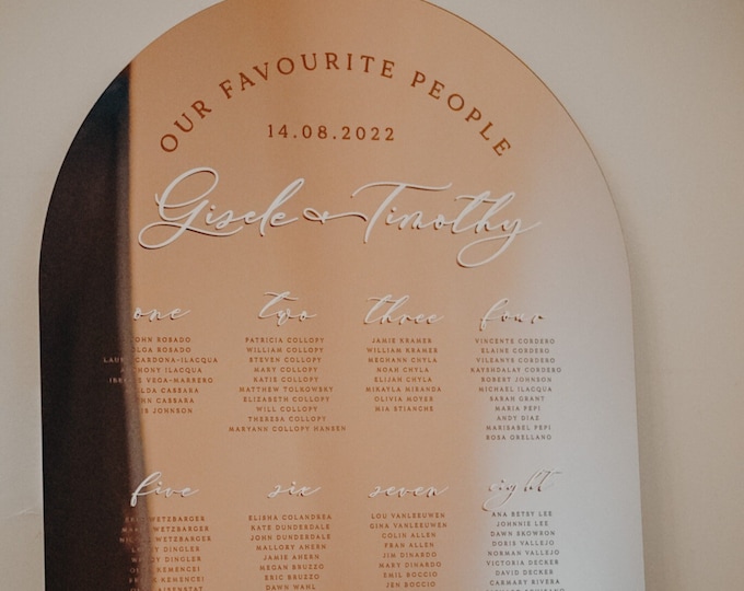 Mirrored Acrylic Seating Chart Wedding Seating Chart 3D Etsy