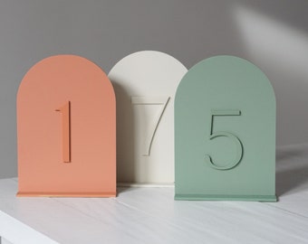 Acrylic Wedding Table Numbers | Monochrome Acrylic Table Numbers Event Table Setting | Modern Wedding Sign | Sage Green Wedding Decor