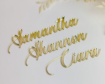 Acrylic 3D Name Decal | Acrylic Lettering | Bridesmaid Gift Box Name Decal | Gold Mirror Cut Out Acrylic Names | Bridesmaid Proposal Name