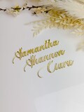 Acrylic 3D Name Decal | Acrylic Lettering | Bridesmaid Gift Box Name Decal | Gold Mirror Cut Out Acrylic Names | Bridesmaid Proposal Name product logo