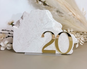 Marble Stone Table Numbers | Wedding Table Numbers | Natural Stone Table Setting | Rustic Wedding Decor | Modern Wedding | Event Table Decor