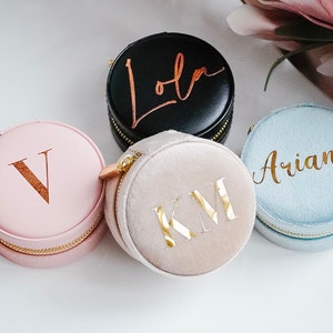 Personalized Travel Jewelry Case | Velvet Jewelry Box | Bridesmaid Jewelry Box | Jewelry Case | Bridesmaid Gift | Maid of Honor