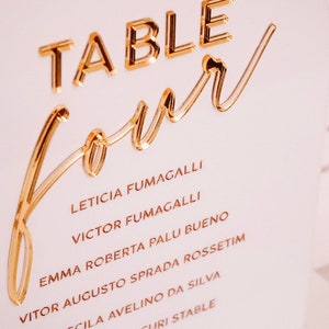Arched Acrylic Seating Chart | Freestanding Table Assignments | Seating Assignment with Stand | Modern Seating Arrangements | Wedding Sign image 2