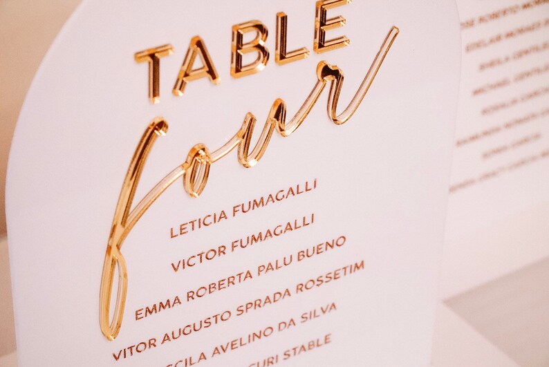 Arched Acrylic Seating Chart Freestanding Table Assignments Etsy