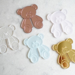 10pc Acrylic Teddy Bear Drink Tag | Baby Shower Decor | Shower Drink Charm | Baby Birthday New Baby Party Glassware Accessories