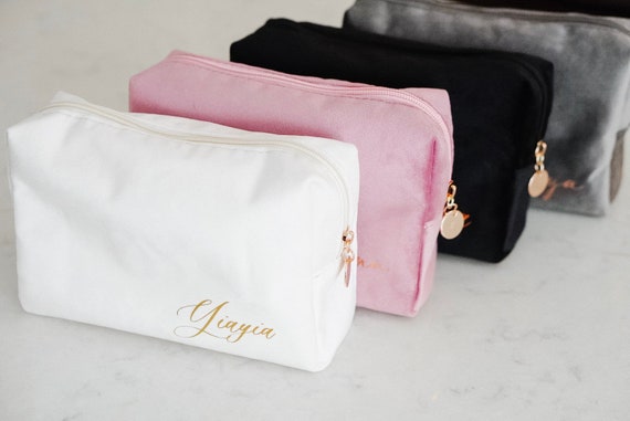 Velvet Makeup Bag Toiletry Bag - Etsy