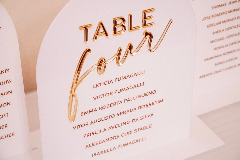 Arched Acrylic Seating Chart Freestanding Table Assignments Etsy