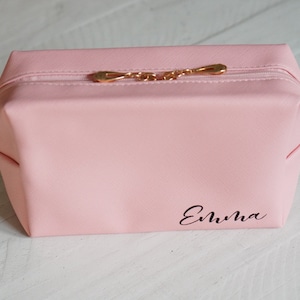 Personalized Makeup Bag Toiletry Bag Bridesmaid Bag bridesmaid Proposal Personalized Clutch Cosmetic Bag Pouch Be My Bridesmaid Coral (Standard)