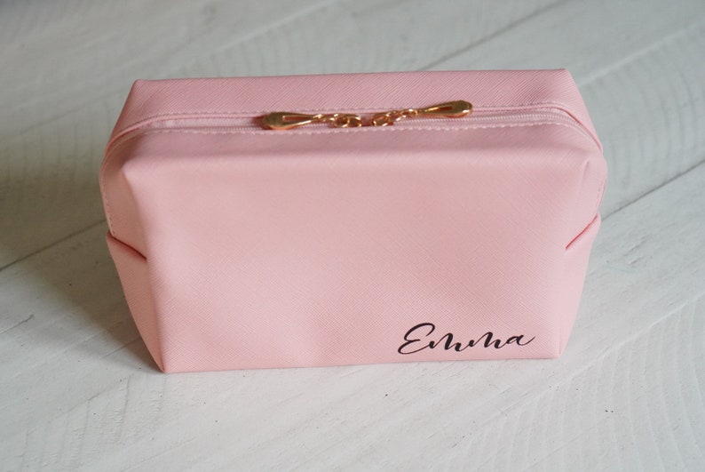 Personalized Makeup Bag Toiletry Bag Bridesmaid Bag bridesmaid Proposal Personalized Clutch Cosmetic Bag Pouch Be My Bridesmaid Coral (Standard)