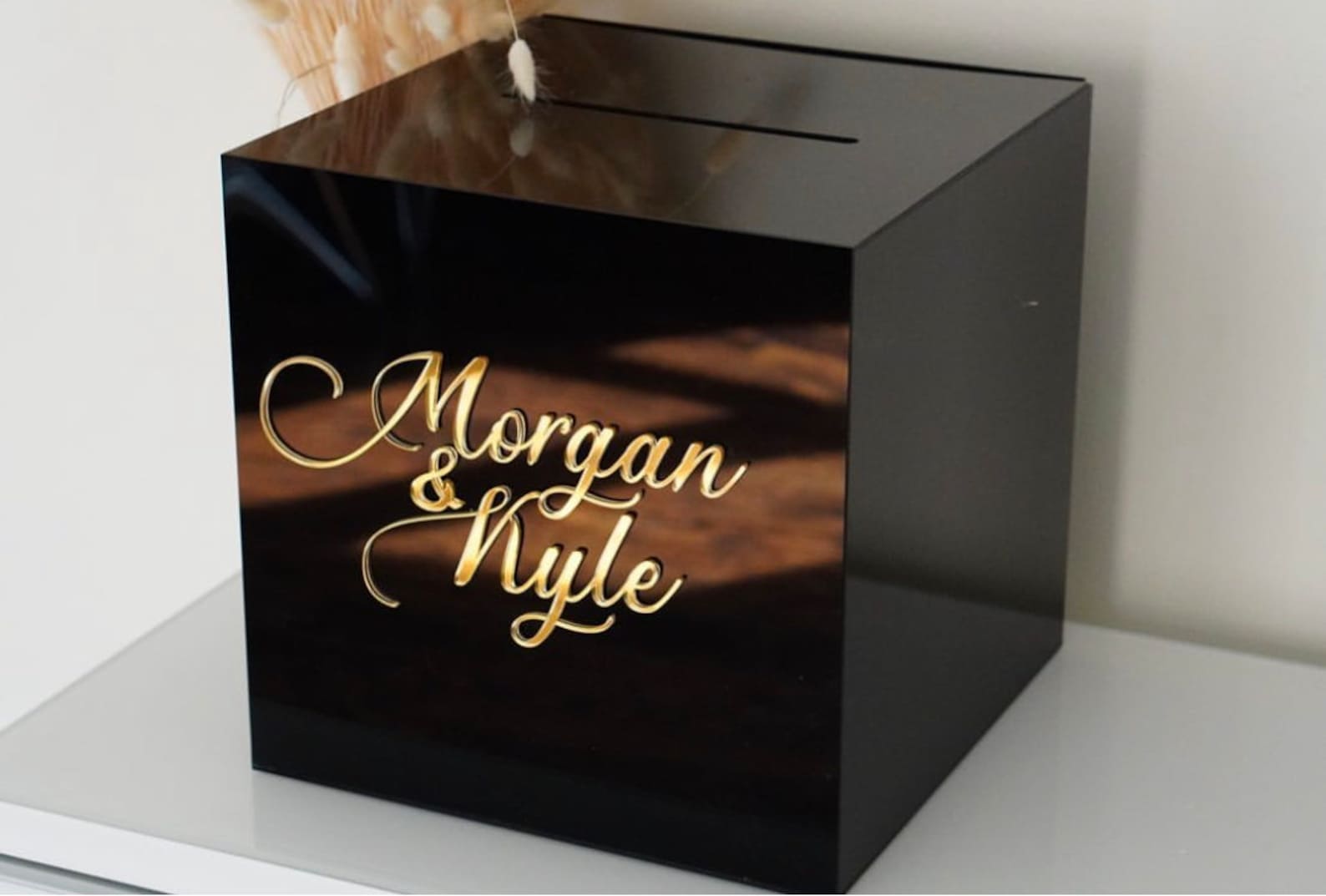 Personalized Wedding Card Box Acrylic Money Box Wedding Box for Cards ...