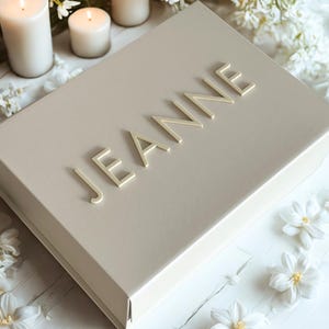 Beige Luxury Personalized Gift Box | Keepsake Box | Wedding Party Gift | Custom Box | Bridesmaid Bride Gift | Will You Be My Bridesmaid