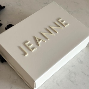 Beige Luxury Personalized Gift Box | Keepsake Box | Wedding Party Gift | Custom Box | Bridesmaid Bride Gift | Will You Be My Bridesmaid