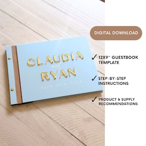 Digital Download Wedding Guestbook | 12x9" Acrylic Wedding Guestbook Laser Cutting File | Wedding Photo Guestbook | Sign Our Guestbook