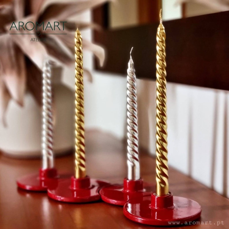 Candlesticks Set of 4 Advent Candlesticks Ceramic Candle Holder