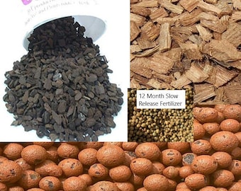 優れた蘭用培養土: レカ、樹皮、ココナッツチップ、12か月間持続する肥料を含む、苗から成熟した蘭まで育てられるオールインワンブレンド