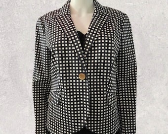 Gebrauchter Damen Tory Burch Dark Navy Lydia Gingham Baumwoll Blazer - Größe 32