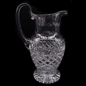 Gorgeous Vintage Cut Glass Pedestal Pitcher