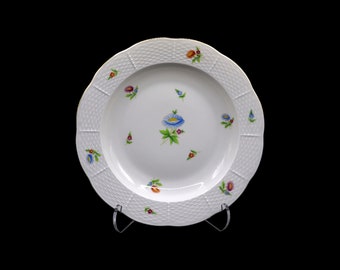 Herend Porcelain Floral Large Rim Soup Bowl